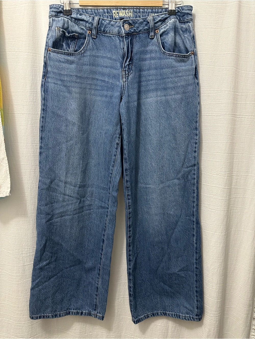 Rewash Women's Wide-Leg Denim Jeans in Medium Blue